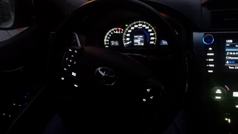 Toyota Camry 2012 салон подсветка