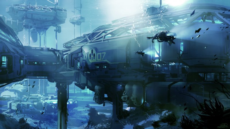 Подводная лодка Sci-Fi Art