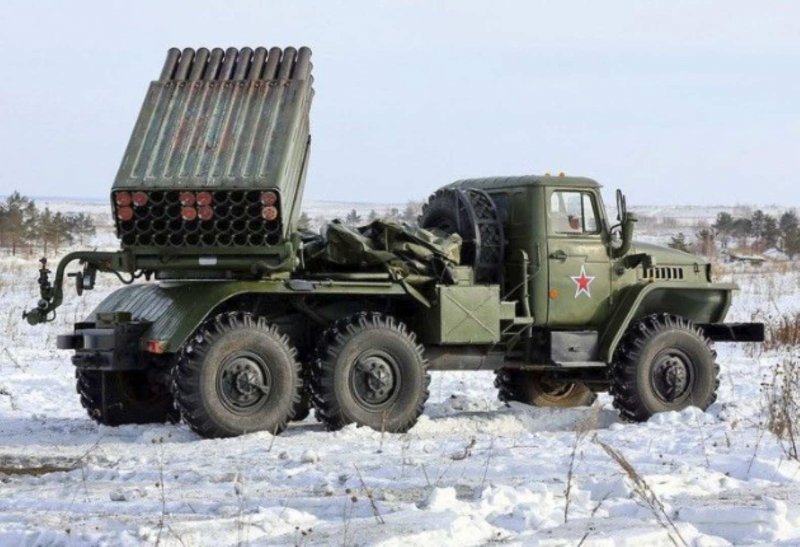 БМ-21 В колонне
