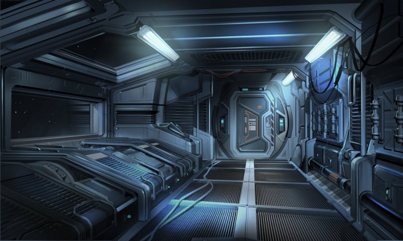 Внутри космического корабля Sci Fi