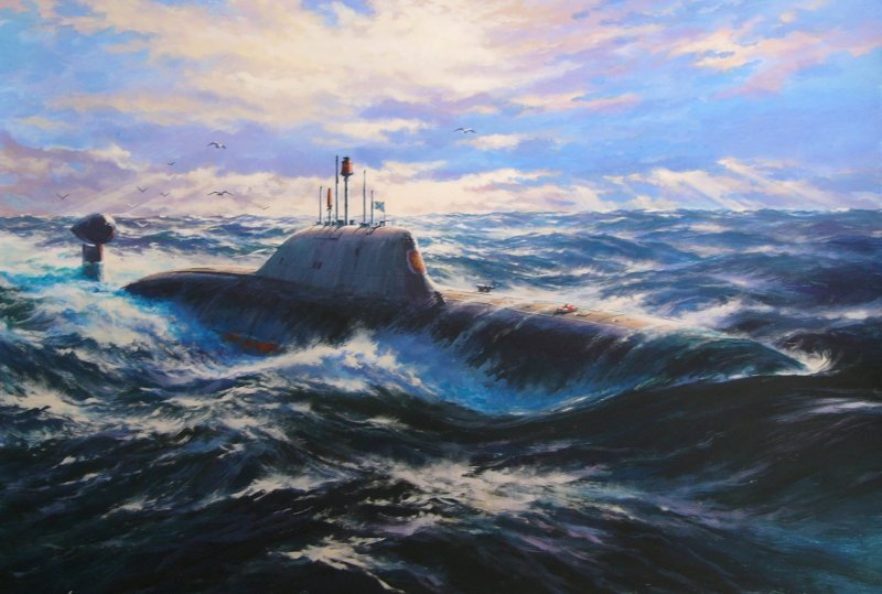 Подводная лодка в воде