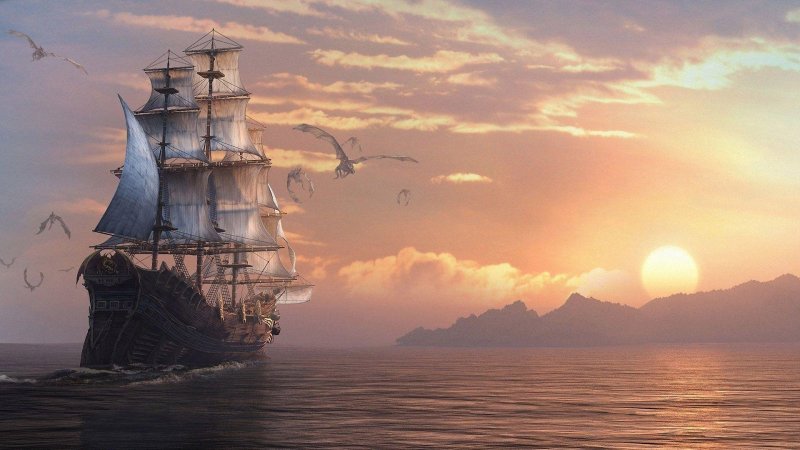 Корабль в море