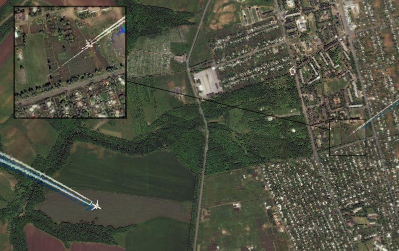 Спутниковые снимки mh17