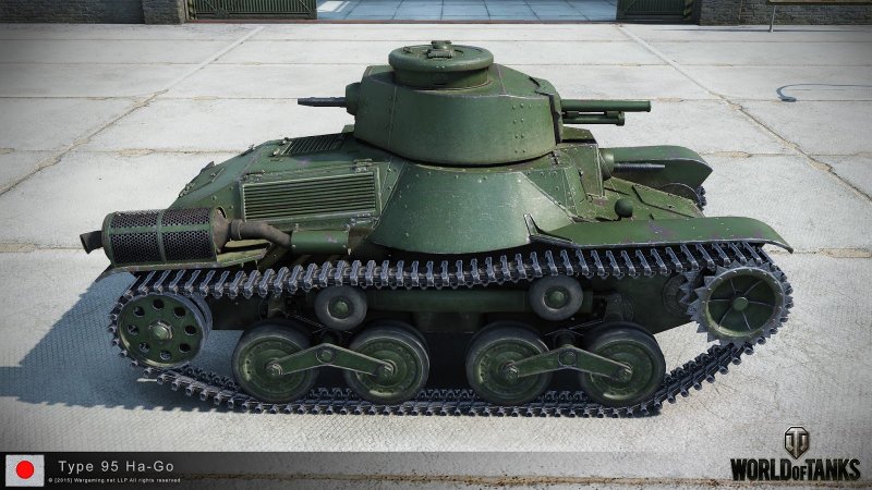 Японский танк chi-ha сбоку