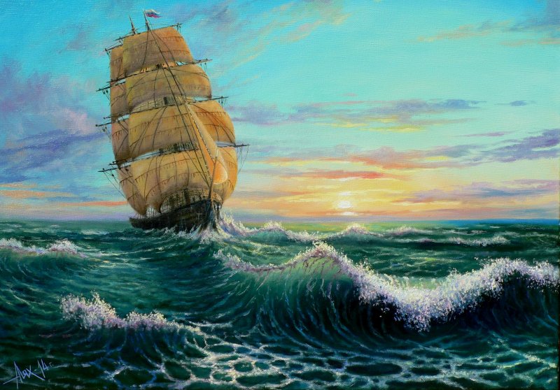 Куликов Владимир картины море парусники