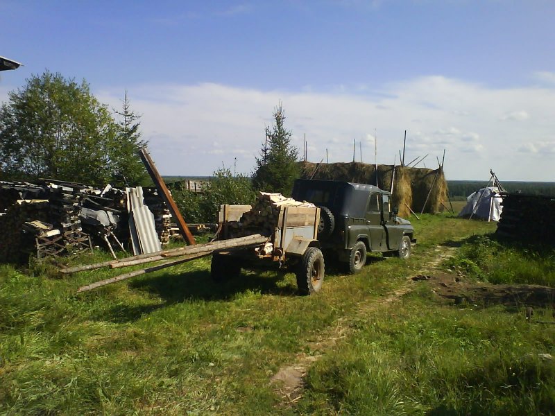 УАЗ 469 С прицепом за дровами