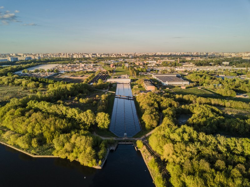 Парк Коломенское с высоты птичьего полета Москва