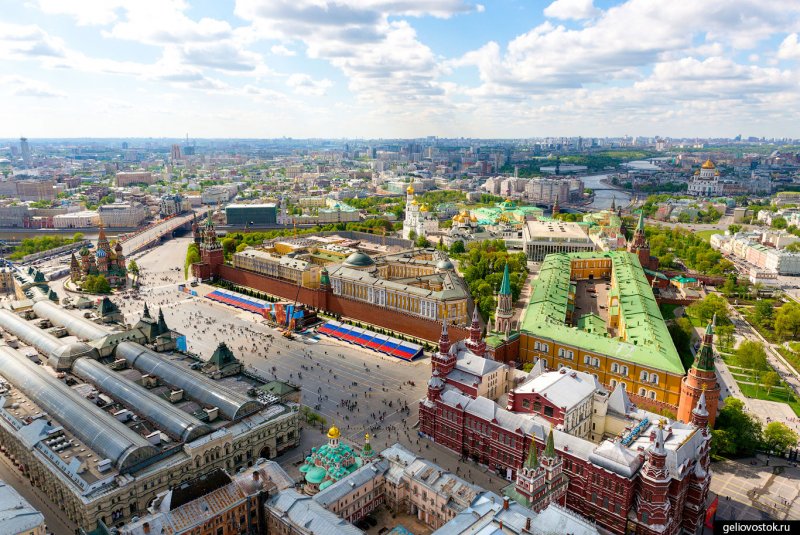 Красная площадь Москва с высоты птичьего полета