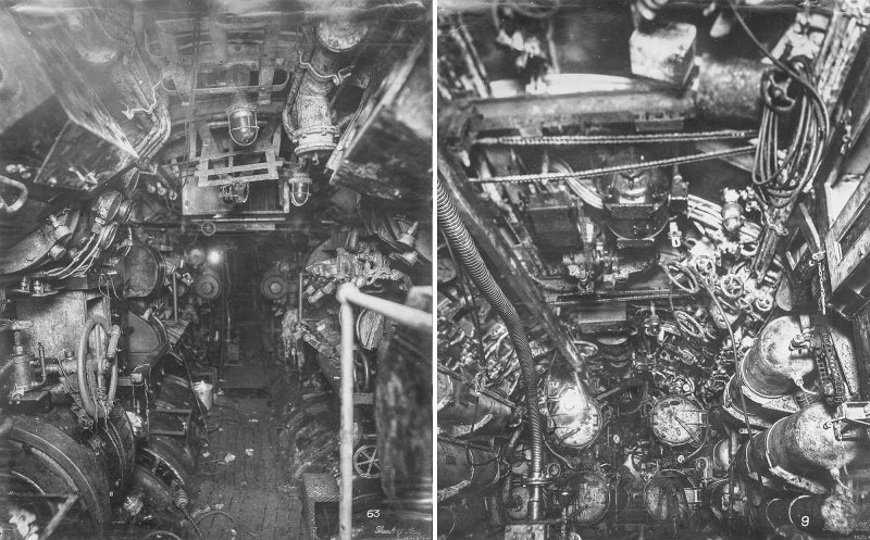 U Boat Type 7 внутри