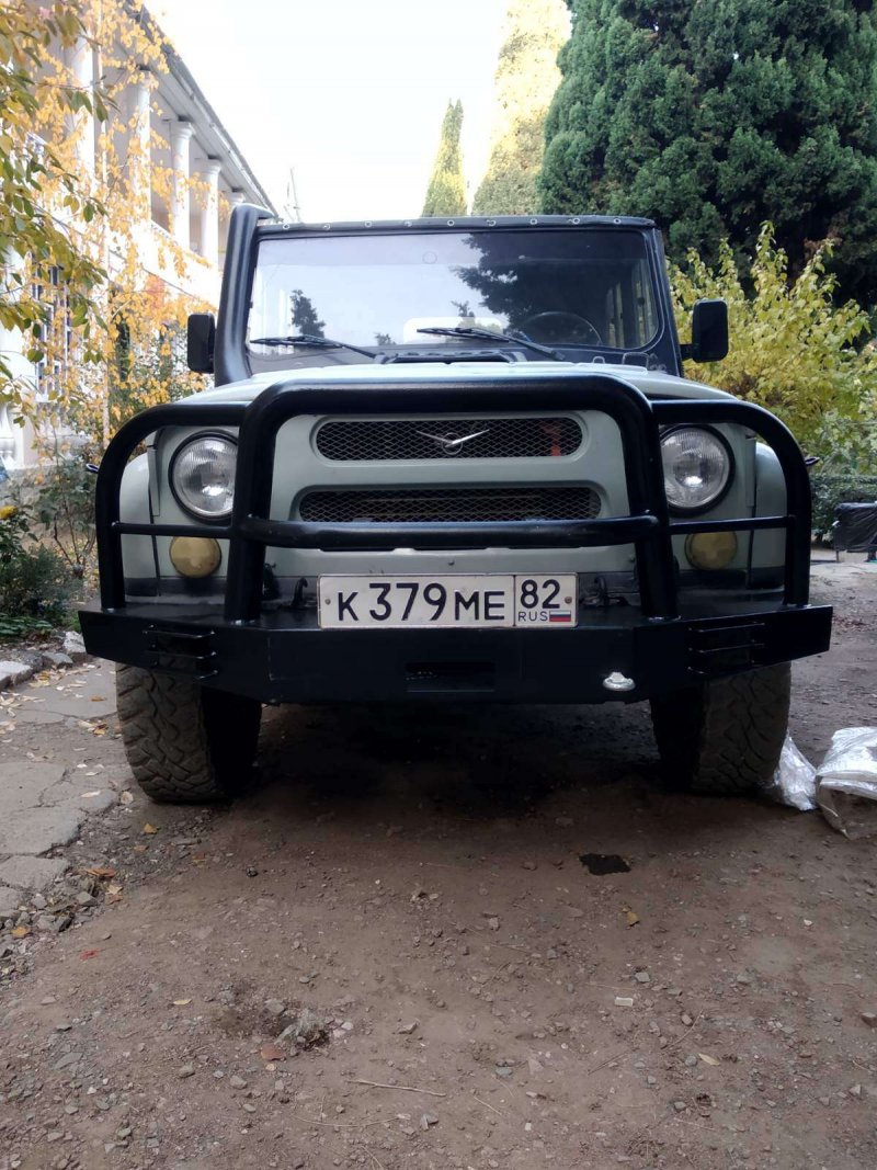 Задний силовой бампер с калиткой под запаску УАЗ Патриот