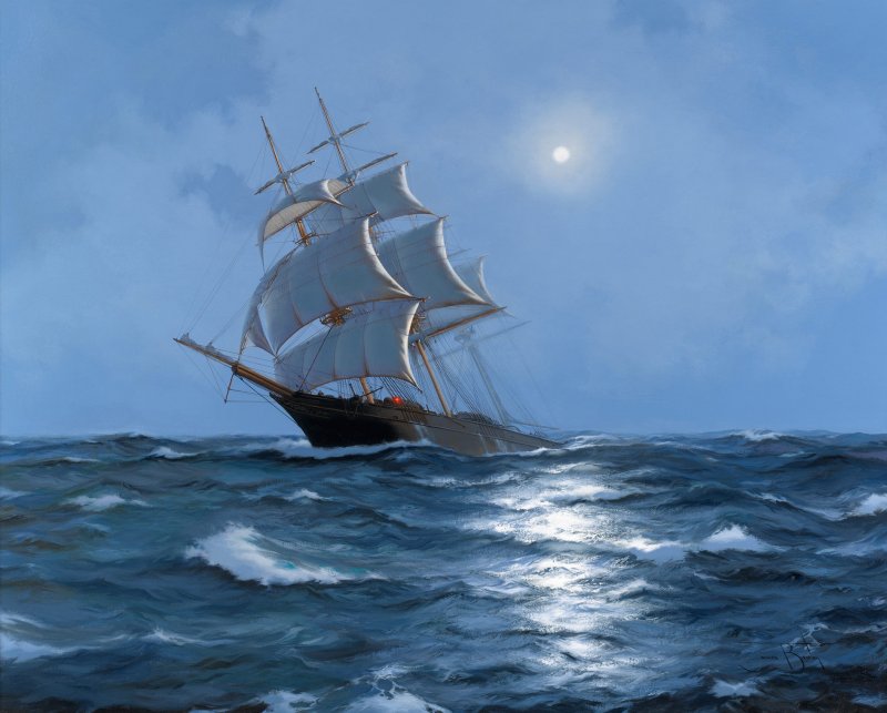 Парусник в море