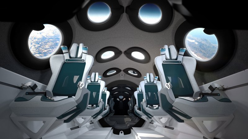 Интерьер космолета Virgin Galactic – SPACESHIPTWO