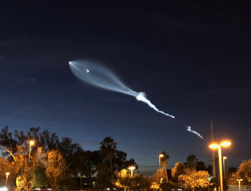 Запуск SPACEX над Лос-Анджелесом