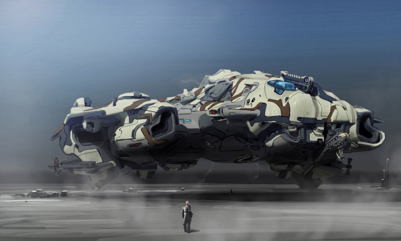 Космический корабль Sci Fi концепт