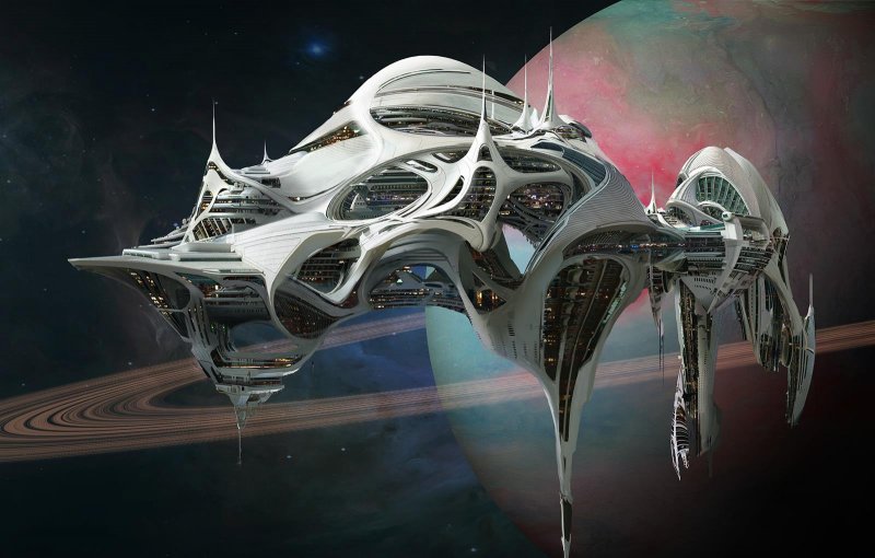 Космический корабль Sci Fi концепт