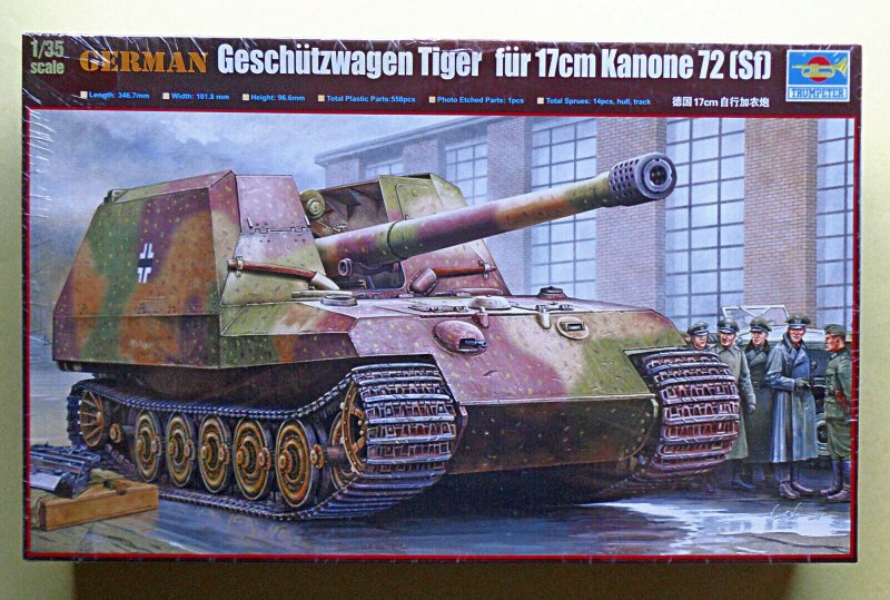 САУ German Geschutzwagen Tiger fur 17cm Kanone 72 SF 1-35 Trumpeter 00378