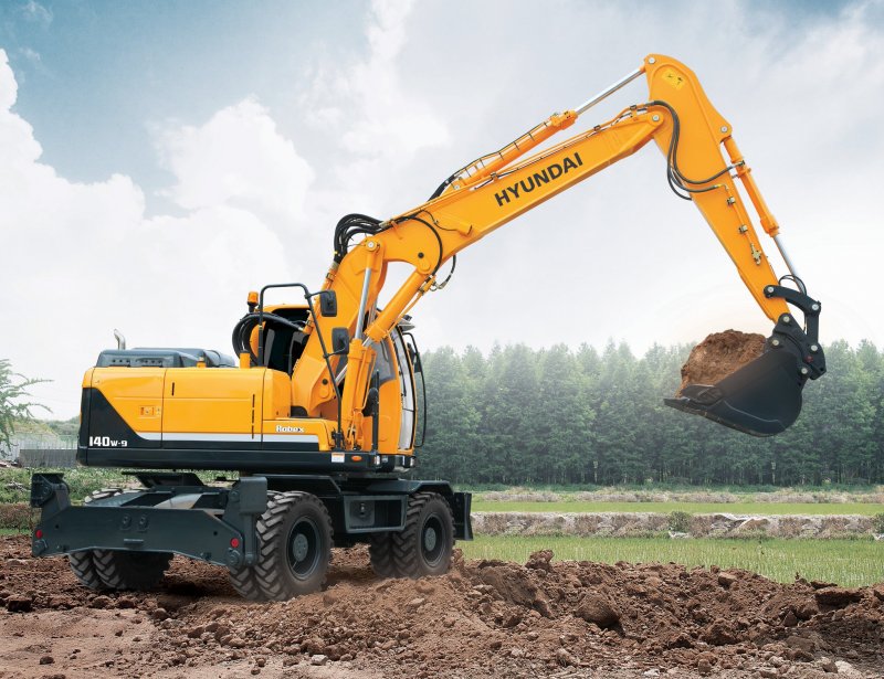 Колесный экскаватор Hyundai 140w
