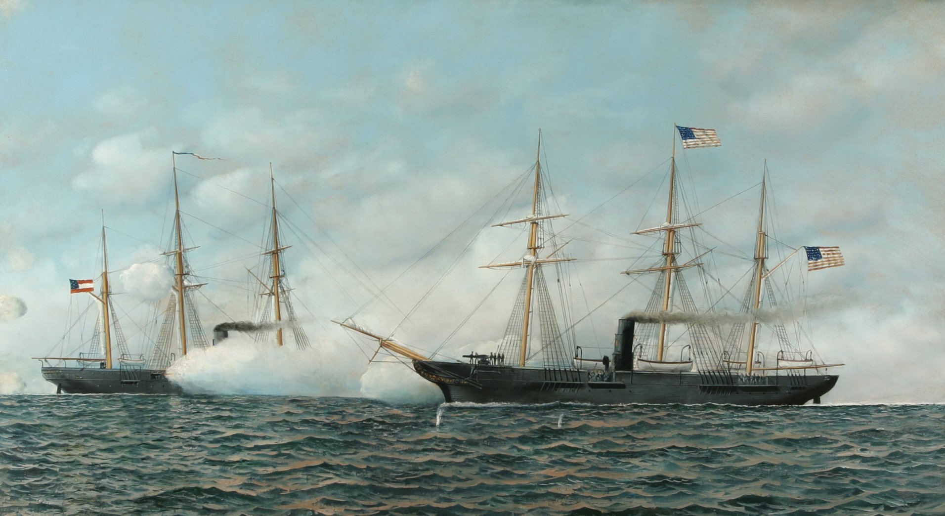 Корабль 1 19. Парусный рейдер Зееадлер. Битва Кирсарджа и Алабамы 1864 Мане. Корабль конфедератов Алабама. Зееадлер корабль.