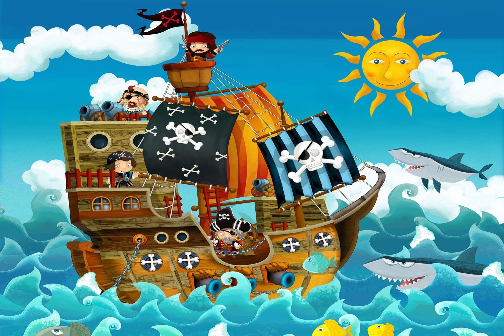 Остров пиратов. Пиратский корабль.