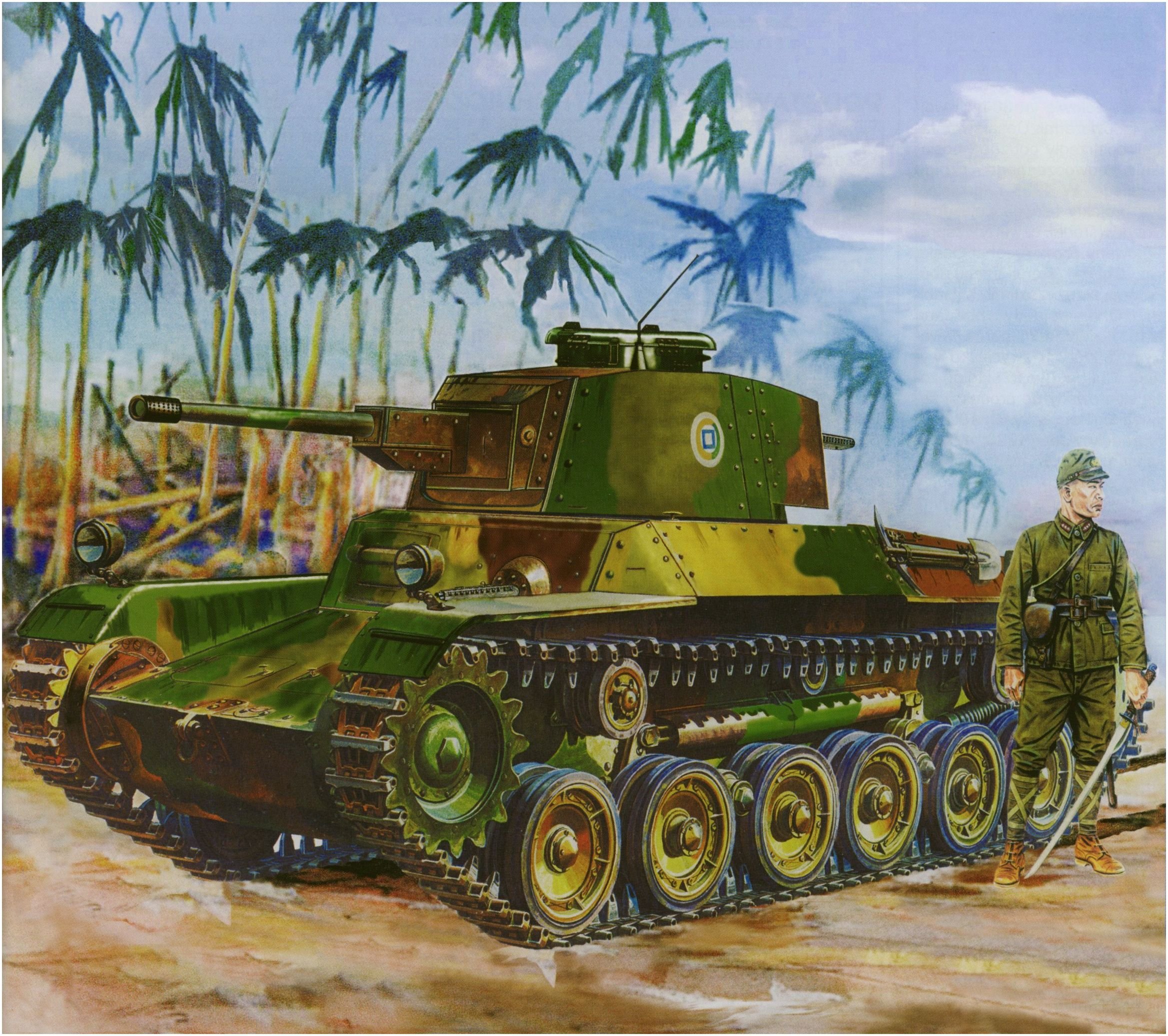 Военные рисунки. Японские танки второй мировой войны. Чи-Хе средний танк. Японский танк второй мировой войны арт. Танки Японии ww2.