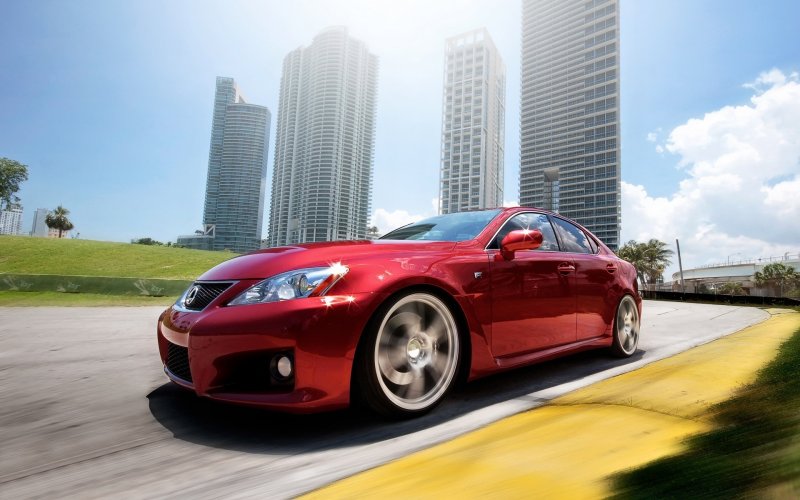 Lexus ISF красный