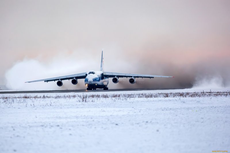 АН 124 зимой