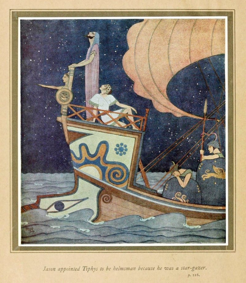 Дракон и корабль в море