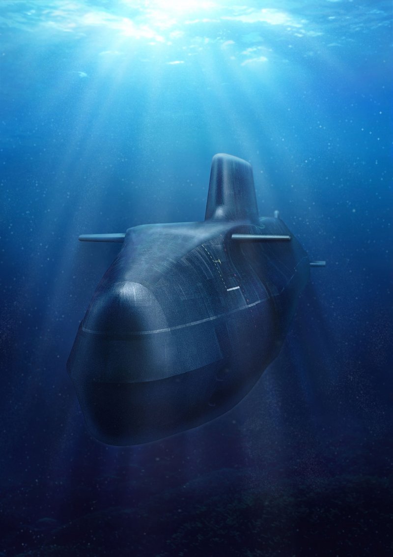 Подводная лодка под водой