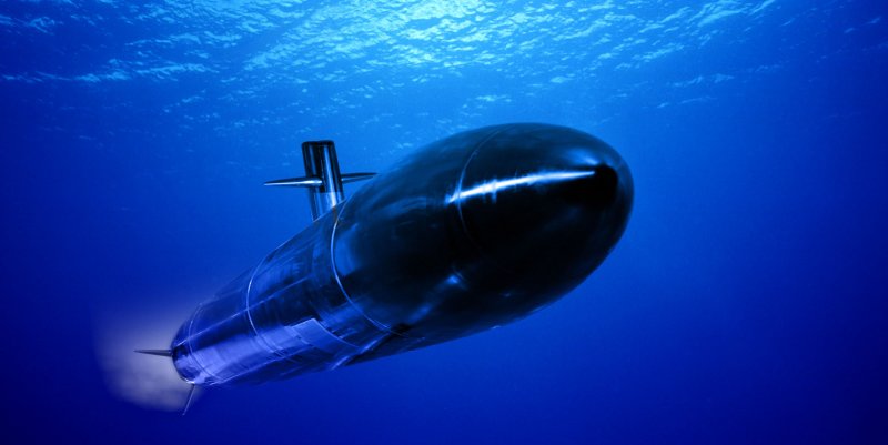 Подводная лодка России под водой