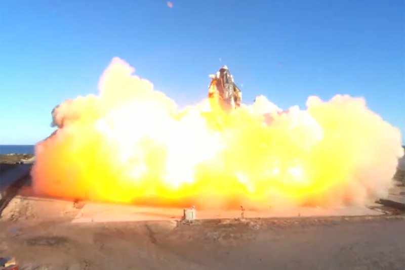 Ракета SPACEX Starship взорвалась
