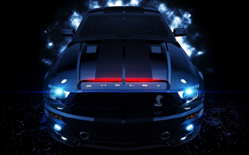 Ford Mustang Shelby gt500 темный фон