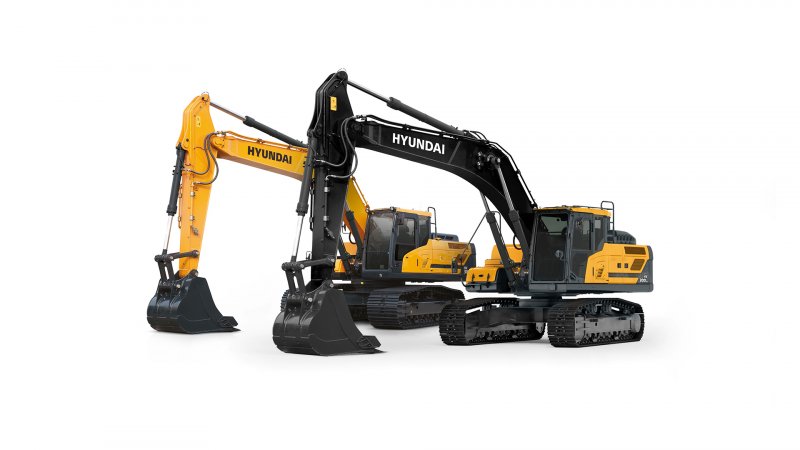На гусеничном экскаваторе Hyundai r250