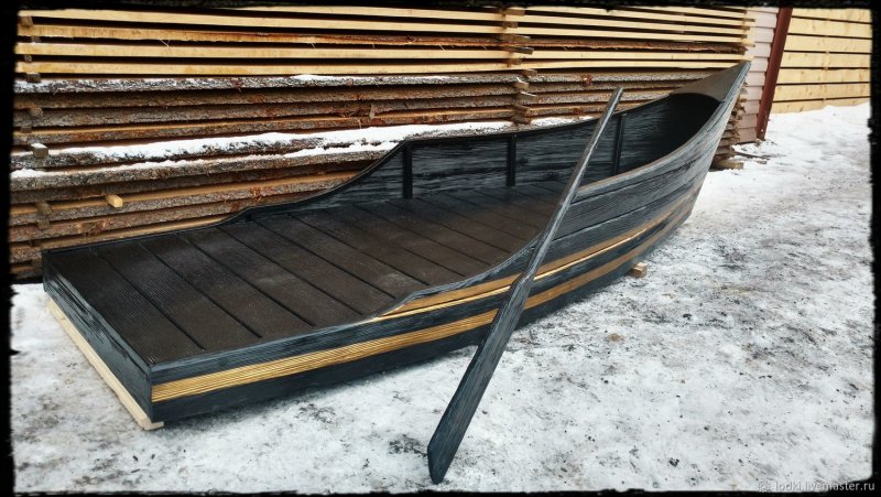Лодка декоративная деревянная