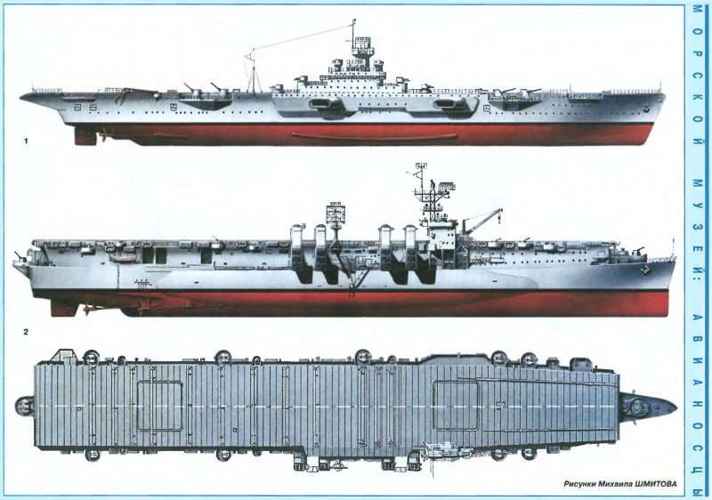 Авианосец Мидуэй под водой