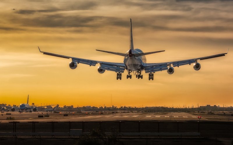 Боинг 747 посадка