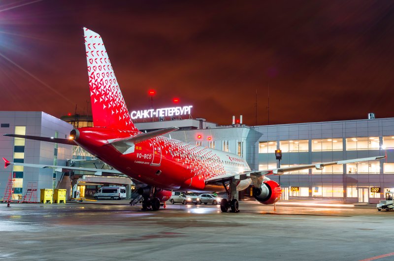 Аэропорт Пулково Санкт-Петербург самолёт Россия