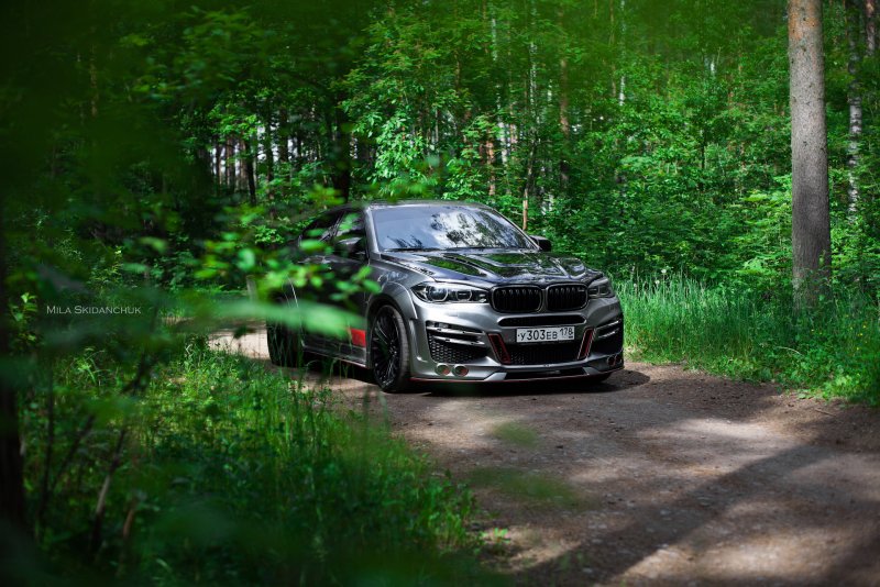 BMW x6 m50i в лесу