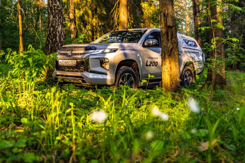 Митсубиси л200 в лесу