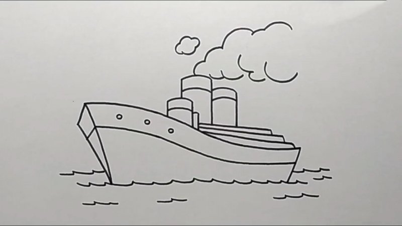 Контурный рисунок морская тема