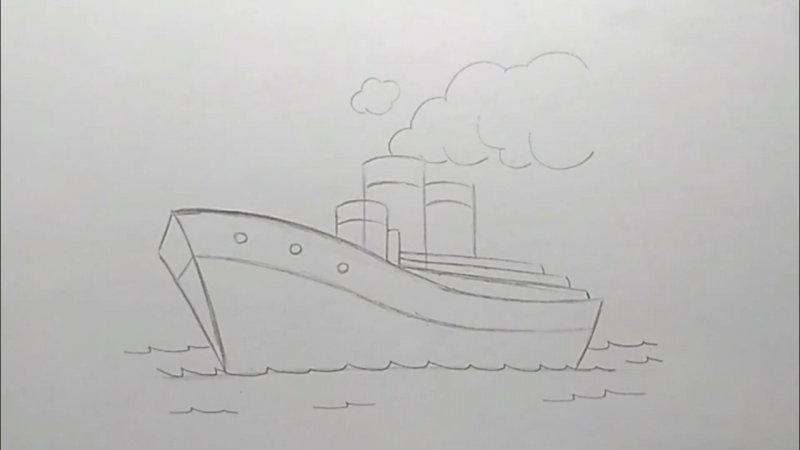 Фото нарисованного корабля