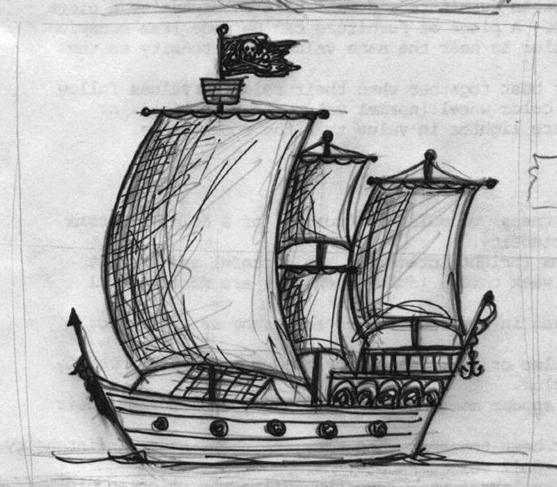 Корабль зарисовка