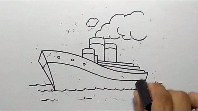 Срисовка корабля легко