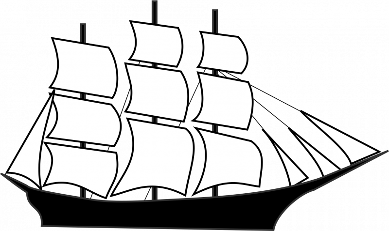 Корабль черно белый