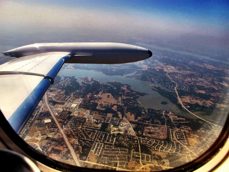 Вид из самолета взлет