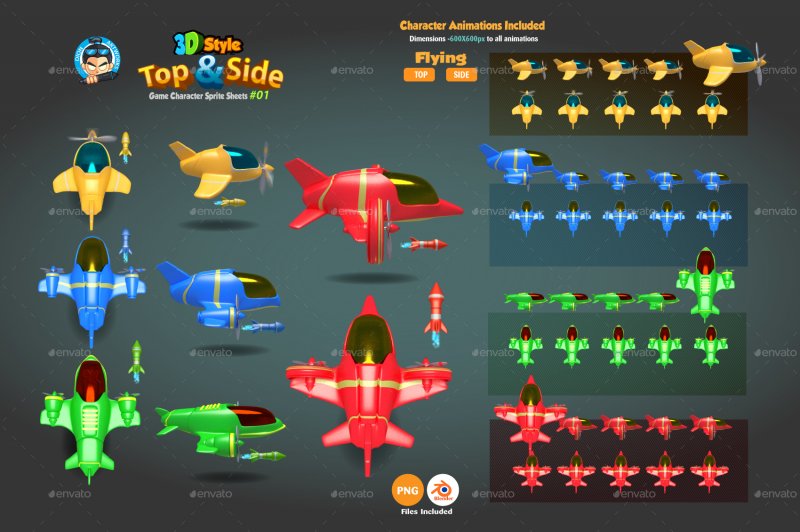 Спрайты 2д вертолетов