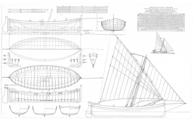 Парусный Вельбот чертёж