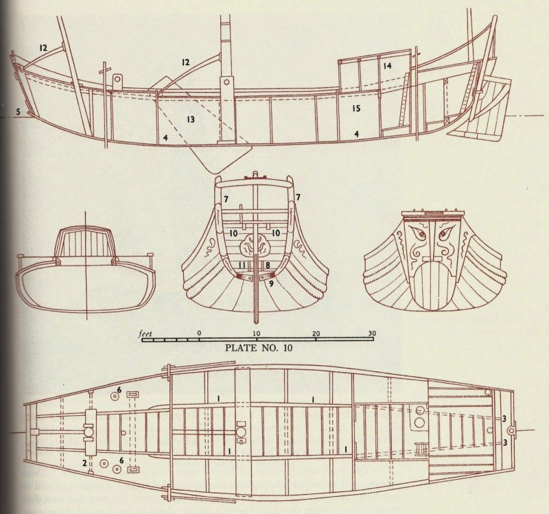 Китайская лодка Джонка чертеж