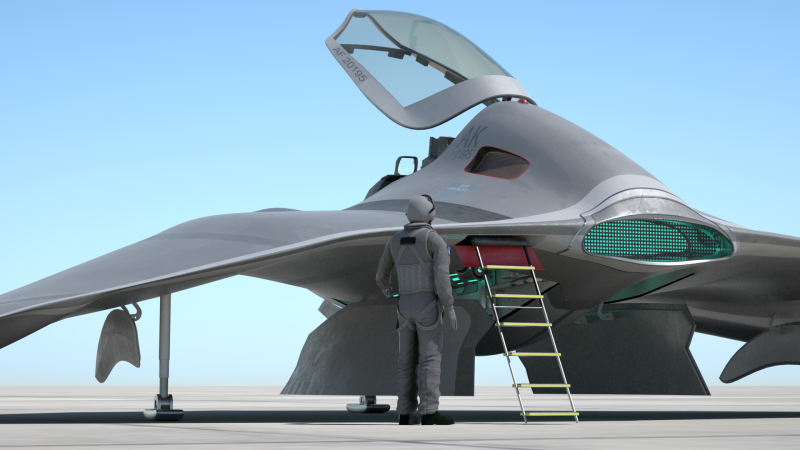 Футуристический стелс самолет