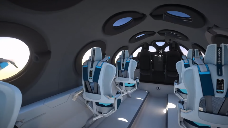 Интерьер космолета Virgin Galactic – SPACESHIPTWO