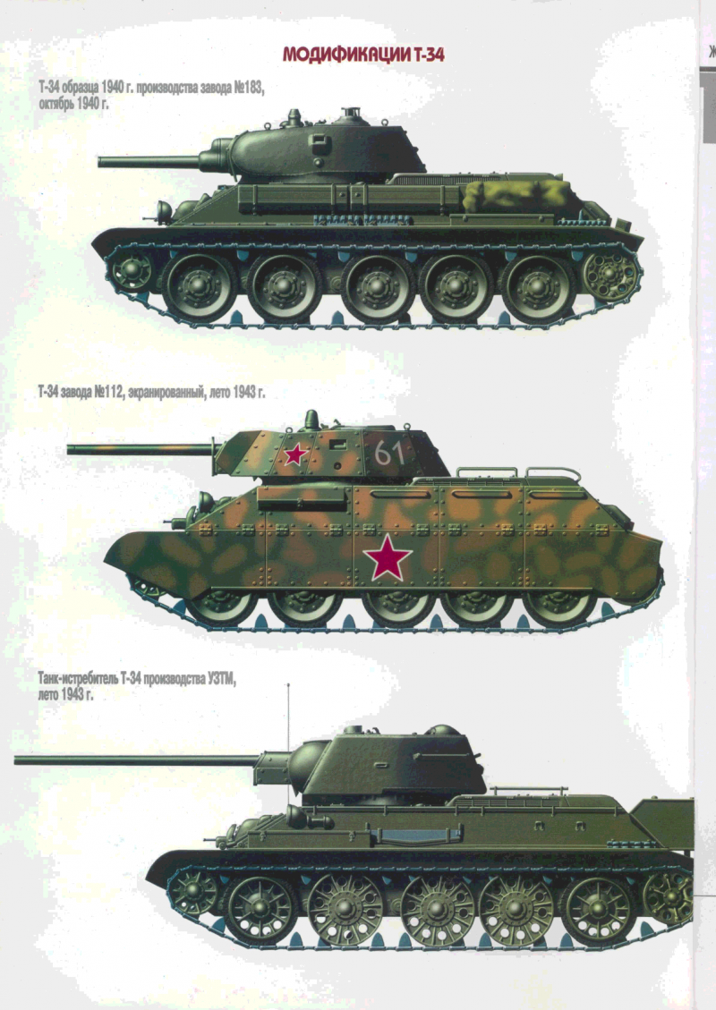 Модификации танков т-34